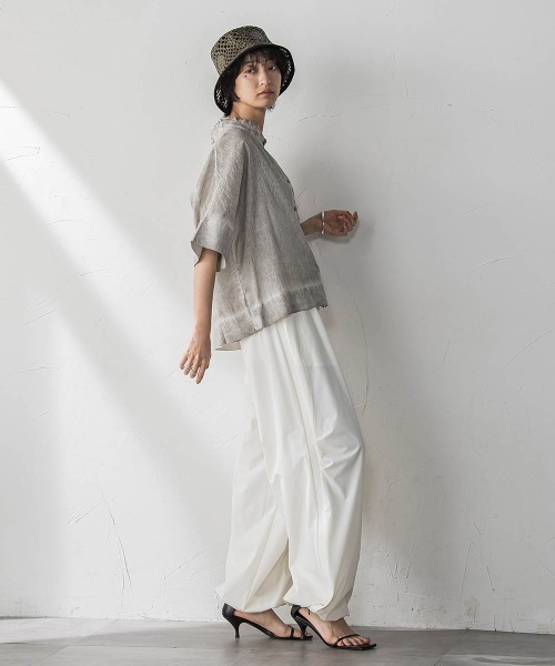 MAYSON GREY（メイソングレイ）の「タイダイバンドカラーシャツ≪手洗い可能≫（シャツ/ブラウス・レディース・ライトグレー/ブルー・M）」の21枚目の写真