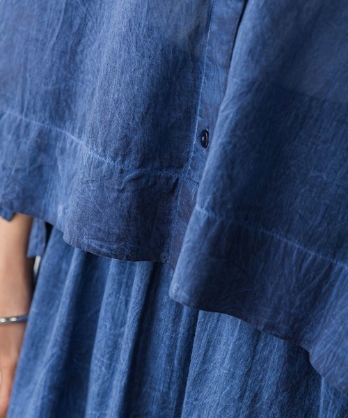 MAYSON GREY（メイソングレイ）の「タイダイバンドカラーシャツ≪手洗い可能≫（シャツ/ブラウス・レディース・ライトグレー/ブルー・M）」の14枚目の写真