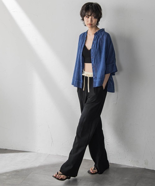 MAYSON GREY（メイソングレイ）の「タイダイバンドカラーシャツ≪手洗い可能≫（シャツ/ブラウス・レディース・ライトグレー/ブルー・M）」の11枚目の写真