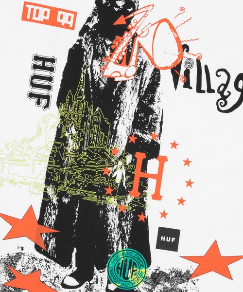 HUF(ハフ)の「TWO BLOCKS OF SUNSHINE TEE(Tシャツ/カットソー・メンズ・ホワイト/レッド系その他・S/XL/L/XXL/M)」の7枚目の写真