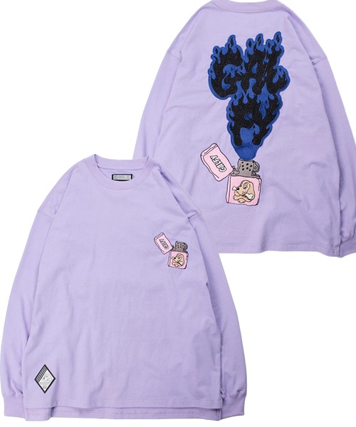 GALFY(ガルフィー)の「【GALFY/ガルフィー】 FIRE ライターロンT(Tシャツ/カットソー・メンズ・ホワイト/ライトパープル/ブラック・M/L/XL)」の3枚目の写真