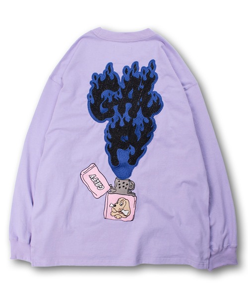 GALFY(ガルフィー)の「【GALFY/ガルフィー】 FIRE ライターロンT(Tシャツ/カットソー・メンズ・ホワイト/ライトパープル/ブラック・M/L/XL)」の6枚目の写真