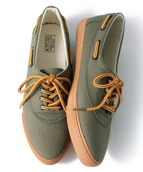 coen（コーエン）の「デッキレースアップスニーカー◆（スニーカー・レディース・オリーブ/ホワイト/ネイビー・LARGE/SMALL/MEDIUM）」の2枚目の写真