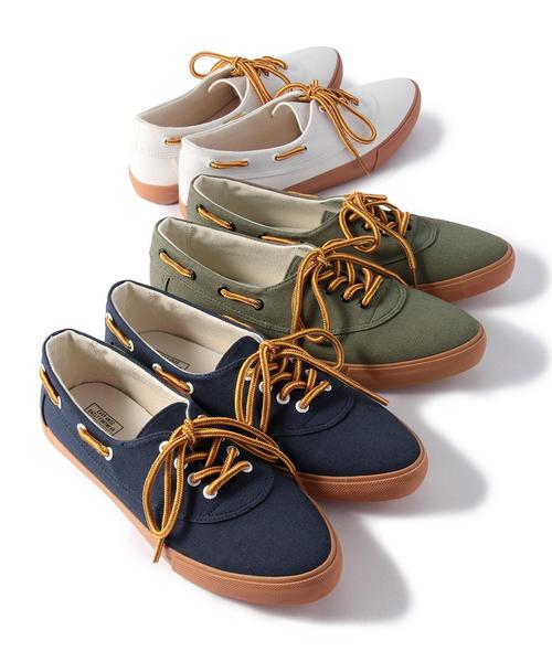 coen（コーエン）の「デッキレースアップスニーカー◆（スニーカー・レディース・オリーブ/ホワイト/ネイビー・LARGE/SMALL/MEDIUM）」の4枚目の写真
