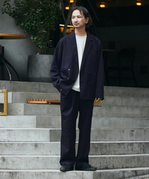 JOURNAL STANDARD relume(ジャーナルスタンダード レリューム)の「【防シワ・吸水速乾】TECH メランジ "カルキュロ(R)" イージースラックス(スラックス・メンズ・ネイビー/ベージュ/ブラック・LARGE/MEDIUM)」の14枚目の写真
