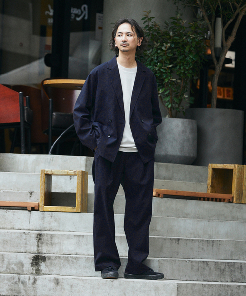 JOURNAL STANDARD relume(ジャーナルスタンダード レリューム)の「【防シワ・吸水速乾】TECH メランジ "カルキュロ(R)" イージースラックス(スラックス・メンズ・ネイビー/ベージュ/ブラック・LARGE/MEDIUM)」の4枚目の写真