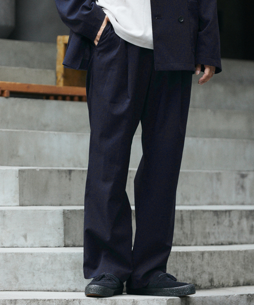 JOURNAL STANDARD relume(ジャーナルスタンダード レリューム)の「【防シワ・吸水速乾】TECH メランジ "カルキュロ(R)" イージースラックス(スラックス・メンズ・ネイビー/ベージュ/ブラック・LARGE/MEDIUM)」の9枚目の写真