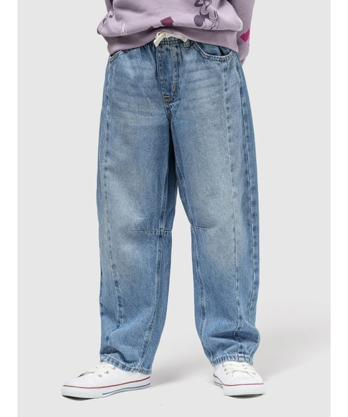 GAP(ギャップ)の「ハイライズ プルオン バレルデニム (キッズ)(デニムパンツ・キッズ・インディゴブルー・150cm/140cm/110cm/120cm/130cm/160cm)」の1枚目の写真