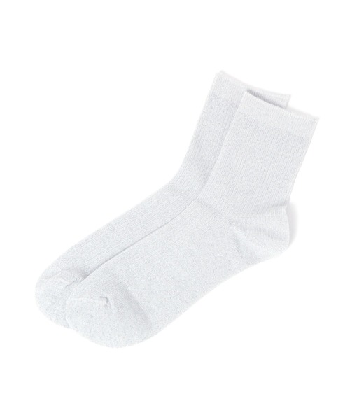 GLOBAL WORK（グローバルワーク）の「らくごこちリブラメクルーソックス/572119（ソックス/靴下・レディース・シルバー/ライトブルー/ブラック/ベージュ/ライトグリーン/ライトグレー・FREE）」の3枚目の写真