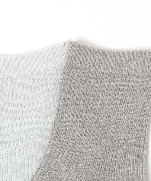 GLOBAL WORK（グローバルワーク）の「らくごこちリブラメクルーソックス/572119（ソックス/靴下・レディース・シルバー/ライトブルー/ブラック/ベージュ/ライトグリーン/ライトグレー・FREE）」の10枚目の写真