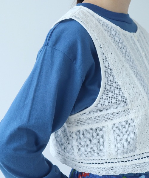 bulle de savon（ビュルデサボン）の「lace patchwork ベスト（ベスト・レディース・ブラック/ホワイト・FREE）」の21枚目の写真