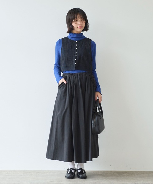 bulle de savon（ビュルデサボン）の「lace patchwork ベスト（ベスト・レディース・ブラック/ホワイト・FREE）」の11枚目の写真