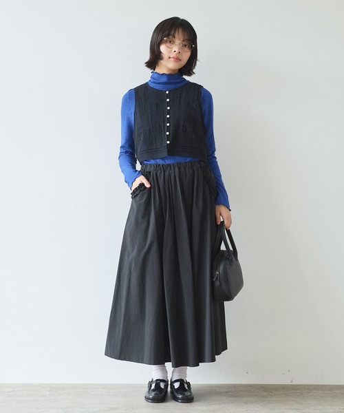 bulle de savon（ビュルデサボン）の「lace patchwork ベスト（ベスト・レディース・ブラック/ホワイト・FREE）」の12枚目の写真