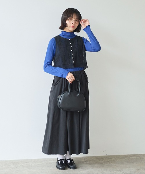 bulle de savon（ビュルデサボン）の「lace patchwork ベスト（ベスト・レディース・ブラック/ホワイト・FREE）」の13枚目の写真