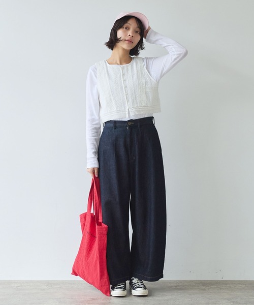 bulle de savon（ビュルデサボン）の「lace patchwork ベスト（ベスト・レディース・ブラック/ホワイト・FREE）」の3枚目の写真