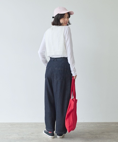 bulle de savon（ビュルデサボン）の「lace patchwork ベスト（ベスト・レディース・ブラック/ホワイト・FREE）」の5枚目の写真