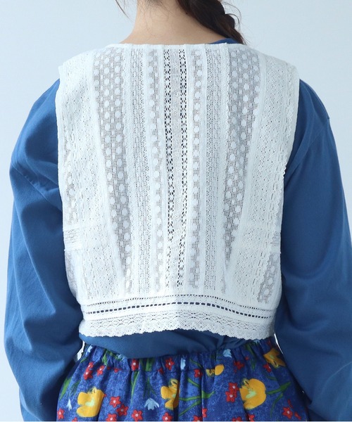 bulle de savon（ビュルデサボン）の「lace patchwork ベスト（ベスト・レディース・ブラック/ホワイト・FREE）」の19枚目の写真