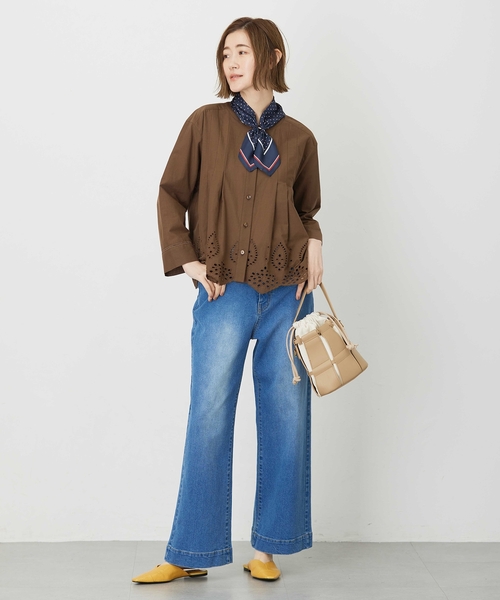 Petit Honfleur（プチオンフルール）の「アパッシュプリントスカーフ（ストール/ショール・レディース・グリーン/レッド・フリー）」の13枚目の写真