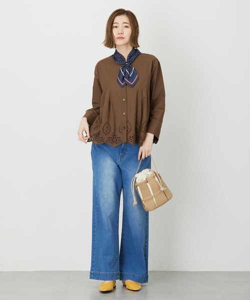 Petit Honfleur（プチオンフルール）の「アパッシュプリントスカーフ（ストール/ショール・レディース・グリーン/レッド・フリー）」の14枚目の写真