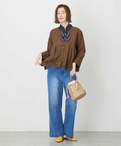 Petit Honfleur（プチオンフルール）の「アパッシュプリントスカーフ（ストール/ショール・レディース・グリーン/レッド・フリー）」の15枚目の写真