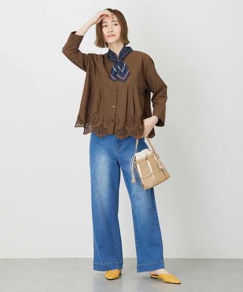 Petit Honfleur（プチオンフルール）の「アパッシュプリントスカーフ（ストール/ショール・レディース・グリーン/レッド・フリー）」の16枚目の写真