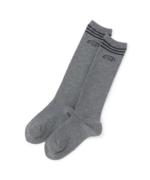 by LOVEiT（バイラビット）の「ラインハイソックス（ソックス/靴下・キッズ・オフホワイト/グレー/ネイビー・M/L）」の2枚目の写真