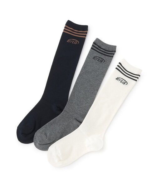 by LOVEiT（バイラビット）の「ラインハイソックス（ソックス/靴下・キッズ・オフホワイト/グレー/ネイビー・M/L）」の5枚目の写真