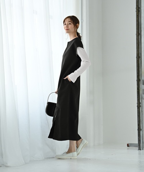 STYLE DELI(スタイルデリ)の「【Kana Oyama×BLK001】ジップジレワンピース/DELI size(ワンピース・レディース・グリーン/ブラック・01/02)」の4枚目の写真