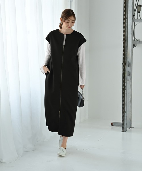 STYLE DELI(スタイルデリ)の「【Kana Oyama×BLK001】ジップジレワンピース/DELI size(ワンピース・レディース・グリーン/ブラック・01/02)」の7枚目の写真