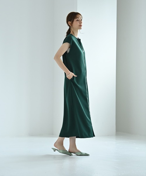STYLE DELI(スタイルデリ)の「【Kana Oyama×BLK001】ジップジレワンピース/DELI size(ワンピース・レディース・グリーン/ブラック・01/02)」の9枚目の写真