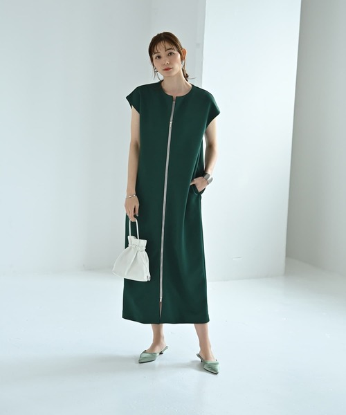 STYLE DELI(スタイルデリ)の「【Kana Oyama×BLK001】ジップジレワンピース/DELI size(ワンピース・レディース・グリーン/ブラック・01/02)」の13枚目の写真