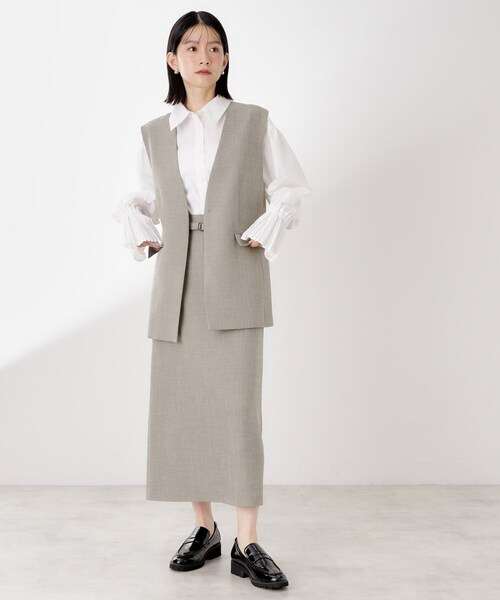THE SHOP TK （ザ ショップ ティーケー ）の「ベルト付ナロースカート【セットアップ可】/CAVIANシリーズ（スカート・レディース・スミクロ/チャコールグレー・12/13）」の19枚目の写真