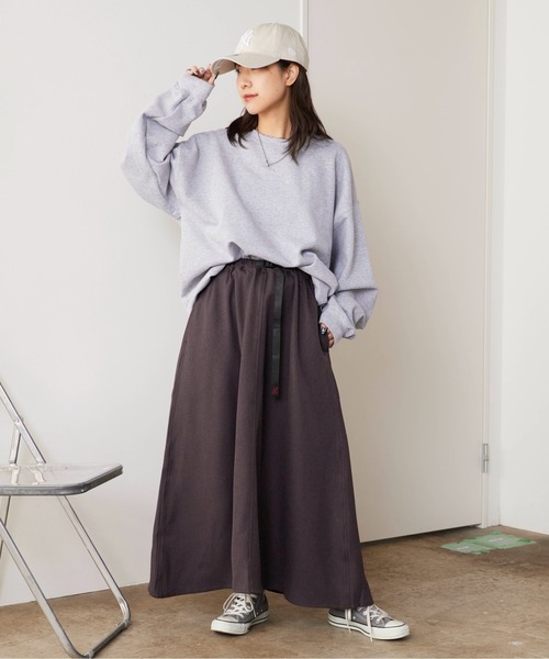 Gramicci（グラミチ）の「Gramicci/グラミチ WOOL LIKE FLARE SKIRT ウール フレアスカート（スカート・レディース・チャコール/ブラック・L/M/S）」の17枚目の写真