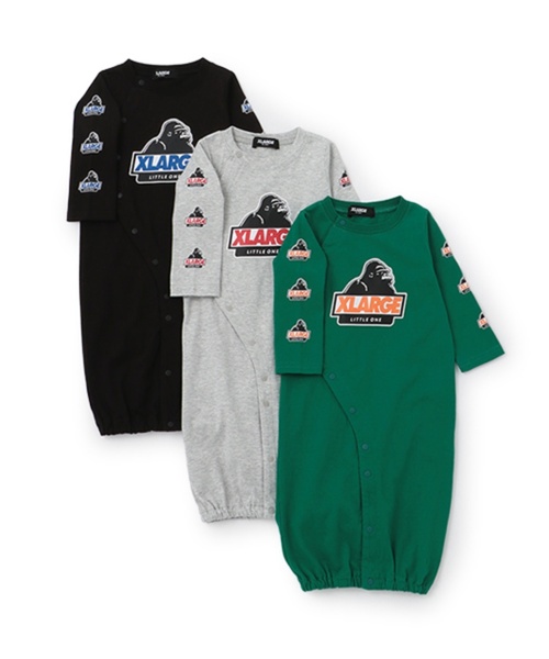 XLARGE KIDS（エクストララージキッズ）の「袖OGプリント長袖2WAYオール（ロンパース・キッズ・トップグレー/ブラック/グリーン・50-70cm）」の15枚目の写真