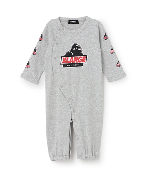 XLARGE KIDS（エクストララージキッズ）の「袖OGプリント長袖2WAYオール（ロンパース・キッズ・トップグレー/ブラック/グリーン・50-70cm）」の5枚目の写真