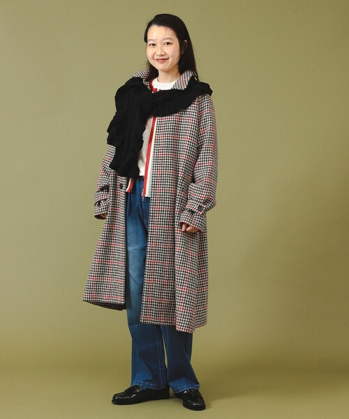 BEAMS BOY（ビームスボーイ）の「ハリス バルマカン コート（ステンカラーコート・レディース・ブラック/ネイビー・1/2）」の8枚目の写真