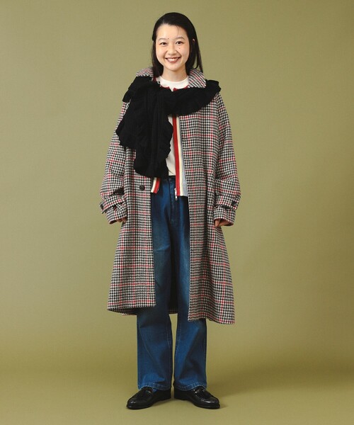 BEAMS BOY（ビームスボーイ）の「ハリス バルマカン コート（ステンカラーコート・レディース・ブラック/ネイビー・1/2）」の9枚目の写真