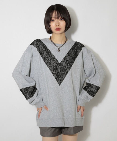 PAGEBOY（ページボーイ）の「レースキリカエスウェット（スウェット・レディース・ブラック/グレー/ターコイズブルー・FREE）」の17枚目の写真