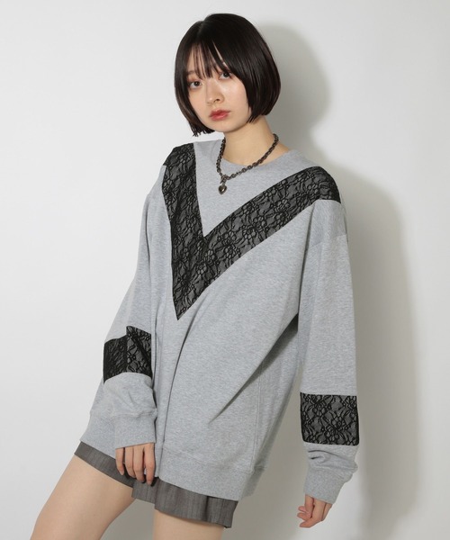 PAGEBOY（ページボーイ）の「レースキリカエスウェット（スウェット・レディース・ブラック/グレー/ターコイズブルー・FREE）」の18枚目の写真