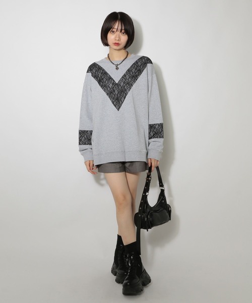 PAGEBOY（ページボーイ）の「レースキリカエスウェット（スウェット・レディース・ブラック/グレー/ターコイズブルー・FREE）」の13枚目の写真