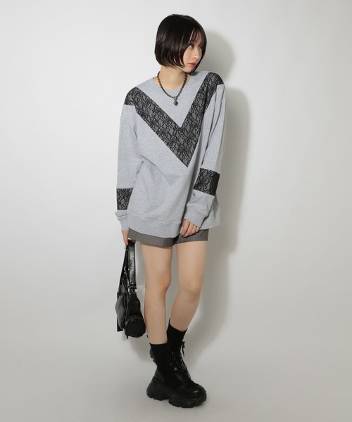 PAGEBOY（ページボーイ）の「レースキリカエスウェット（スウェット・レディース・ブラック/グレー/ターコイズブルー・FREE）」の14枚目の写真