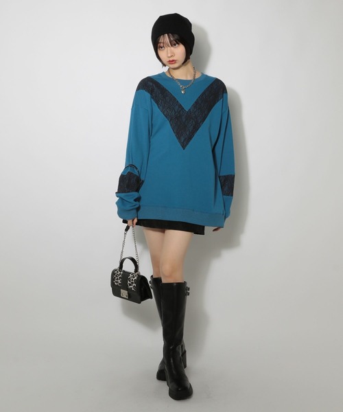 PAGEBOY（ページボーイ）の「レースキリカエスウェット（スウェット・レディース・ブラック/グレー/ターコイズブルー・FREE）」の20枚目の写真