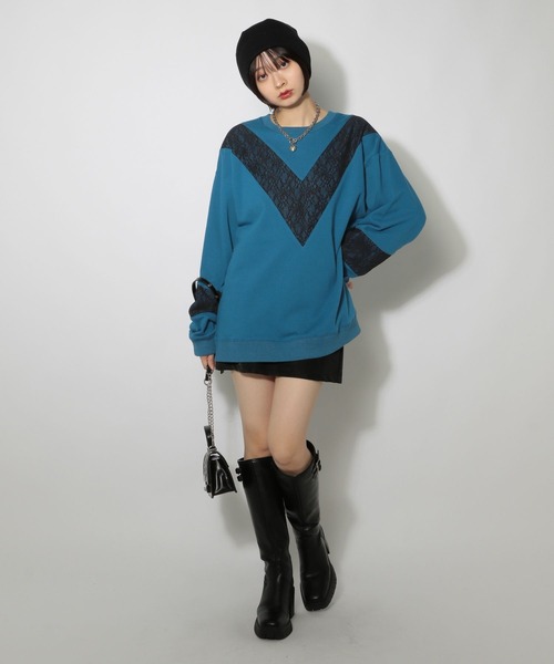 PAGEBOY（ページボーイ）の「レースキリカエスウェット（スウェット・レディース・ブラック/グレー/ターコイズブルー・FREE）」の21枚目の写真