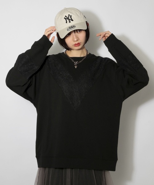 PAGEBOY（ページボーイ）の「レースキリカエスウェット（スウェット・レディース・ブラック/グレー/ターコイズブルー・FREE）」の8枚目の写真