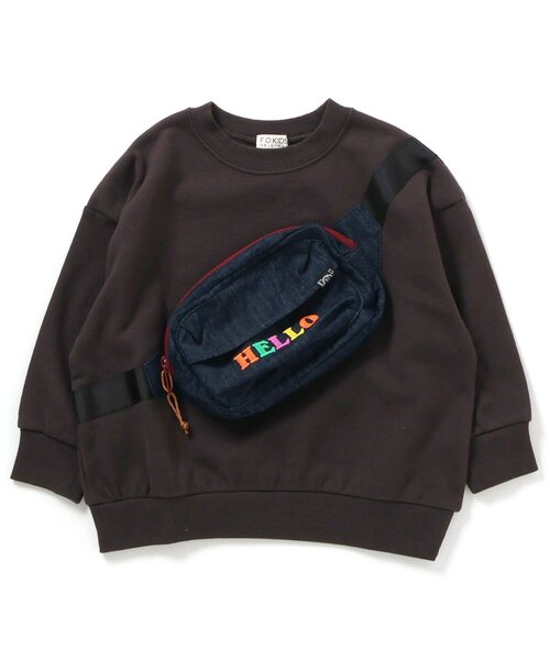 F.O.KIDS（エフオーキッズ）の「【ジュニア対応】ボディバッグドッキングトレーナー（スウェット・キッズ・チャコール/レインボー/アイボリー・80/90/100/110/120/130/140）」の3枚目の写真