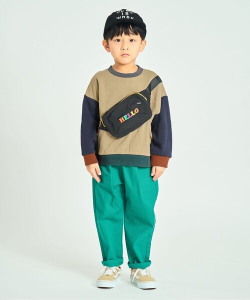 F.O.KIDS（エフオーキッズ）の「【ジュニア対応】ボディバッグドッキングトレーナー（スウェット・キッズ・チャコール/レインボー/アイボリー・80/90/100/110/120/130/140）」の6枚目の写真