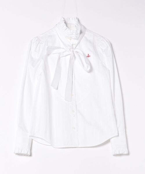 Vivienne Westwood（ヴィヴィアンウエストウッド）の「ｼｬﾄﾞｰﾗﾝﾀﾞﾑｽﾄﾗｲﾌﾟﾌﾘﾙﾎﾞｳｼｬﾂ（シャツ/ブラウス・レディース・ブラック/ホワイト・38/40/36）」の2枚目の写真