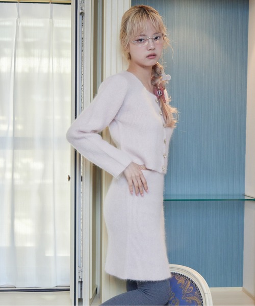etre loin(エトルワン)の「Shaggy mini skirt(スカート・レディース・ピンクベージュ/ラベンダー/ホワイト・M)」の4枚目の写真