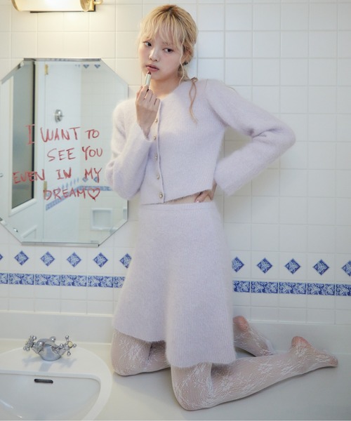 etre loin(エトルワン)の「Shaggy mini skirt(スカート・レディース・ピンクベージュ/ラベンダー/ホワイト・M)」の9枚目の写真