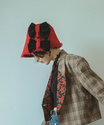 Three Four Time（スリーフォータイム）の「【バラ色の帽子】ランプシェードクロシェ（ニットキャップ/ビーニー）」